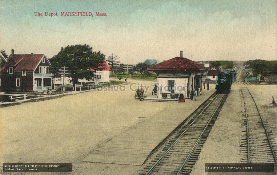 Postcard: The Depot, Marshfield, Massachusetts